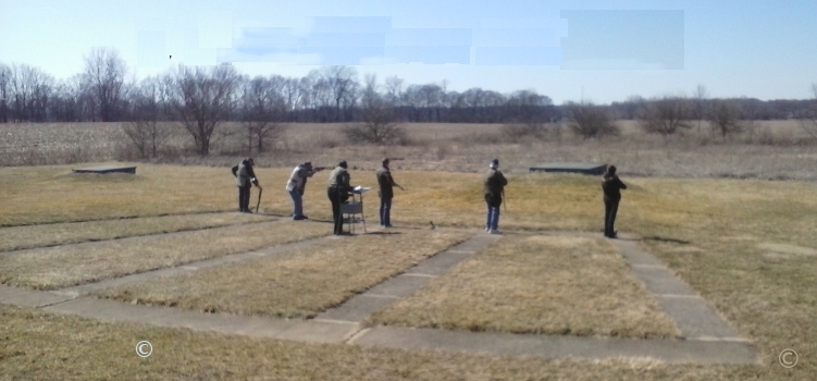 Trap Shooter on position two takes the shot